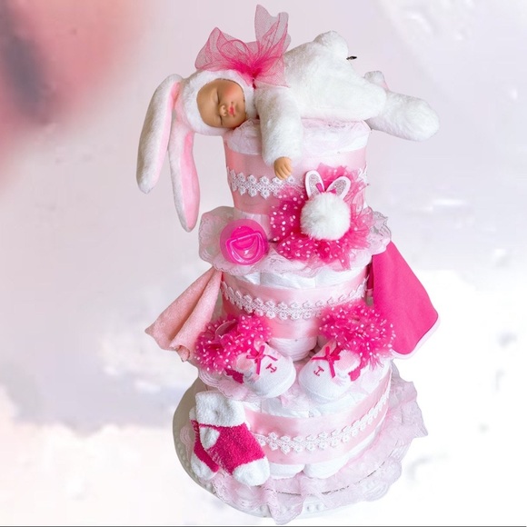Bunny Diaper Cake, Easter Diaper Cake